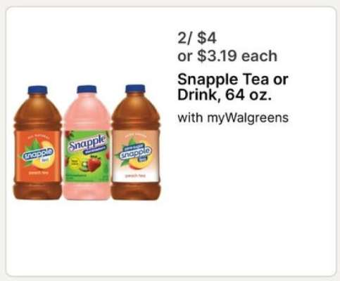 Snapple Tea or Drink, 64 oz.