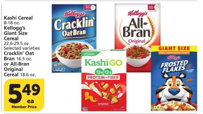 Kashi Cereal or Kellogg’s Giant Size Cereal