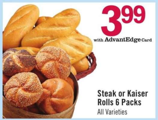 Steak or Kaiser Rolls 6 Packs