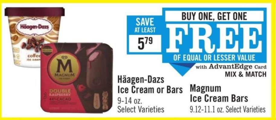Häagen-Dazs Ice Cream or Bars
