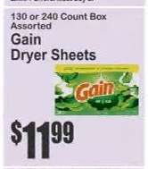 GAIN DRYER SHEETS