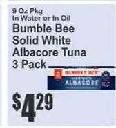 Bumble Bee Solid White Albacore Tuna 3 Pack