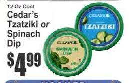 Cedar's Tzatziki or Spinach Dip