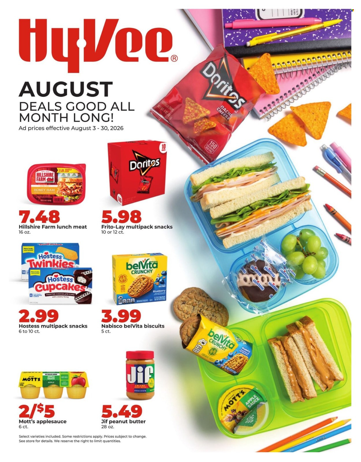 Hy-Vee ad - 08/03/2026 - 08/30/2026. Page 1