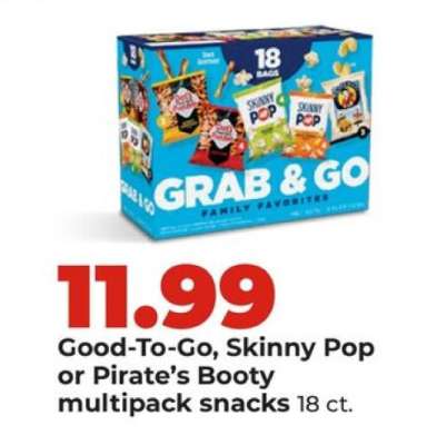 Good-To-Go, Skinny Pop or Pirate’s Booty multipack snacks