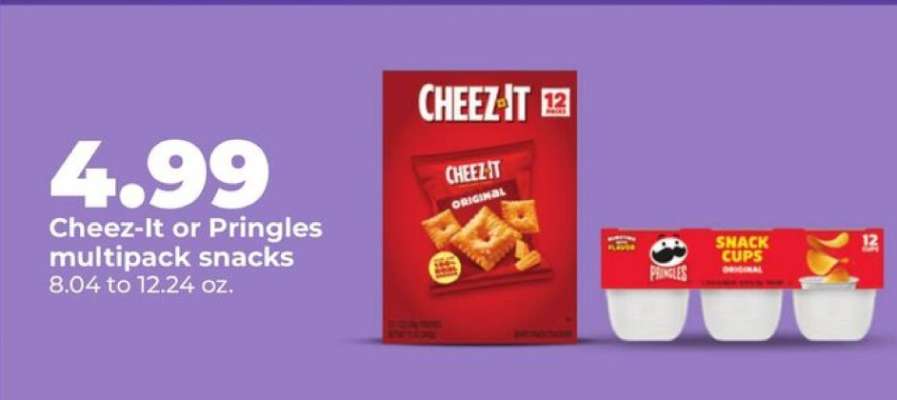Cheez-It or Pringles multipack snacks