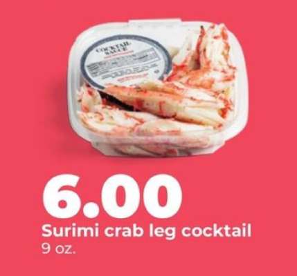 Surimi crab leg cocktail