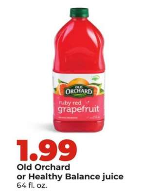 Old Orchard or Healthy Balance juice