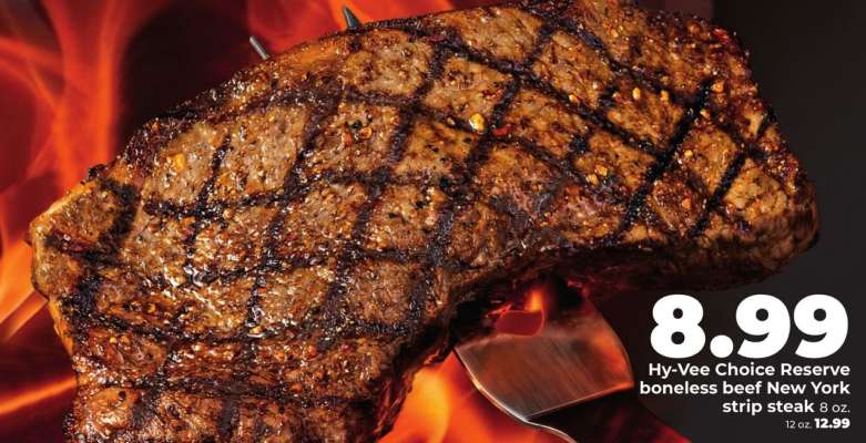 Hy-Vee Choice Reserve boneless beef New York strip steak
