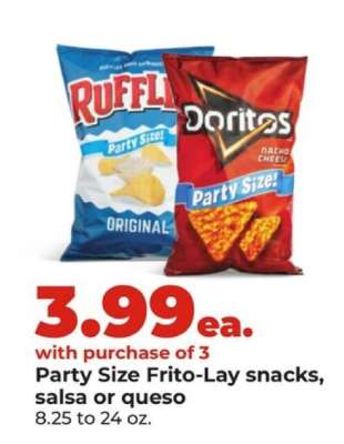 Party Size Frito-Lay snacks, salsa or queso