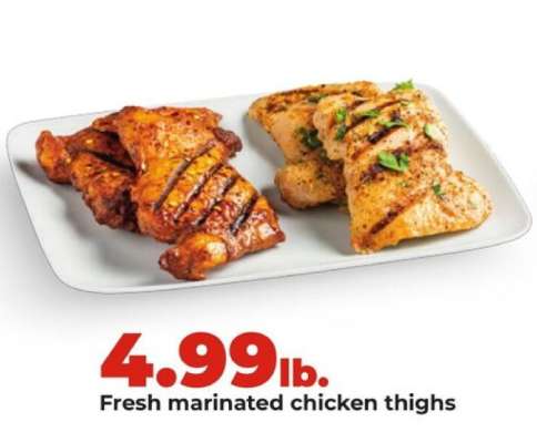 Fresh marinated chicken thighs