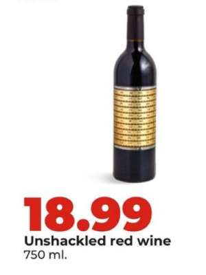 Unshackled red wine