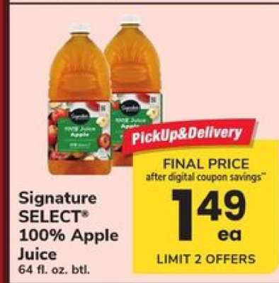 Signature Select 100% Apple Juice