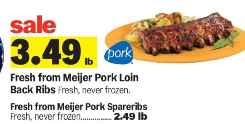 Fresh from Meijer Pork Loin Back Ribs