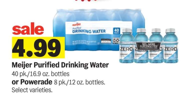 Meijer Purified Drinking Water or Powerade