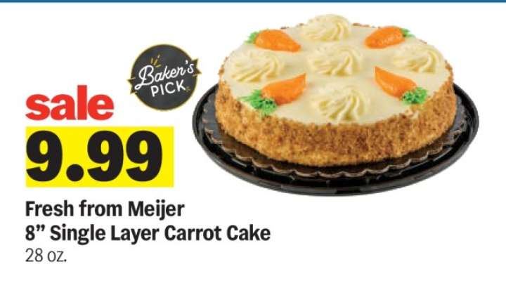 Fresh from Meijer 8” Single Layer Carrot Cake