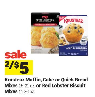 Krusteaz Muffin, Cake or Quick Bread Mixes or Red Lobster Biscuit Mixes
