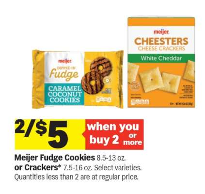 Meijer Fudge Cookies or Crackers
