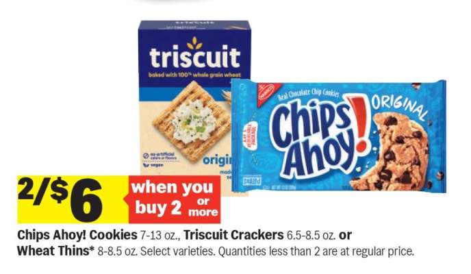 Chips Ahoy! Cookies, Triscuit Crackers, Wheat Thins