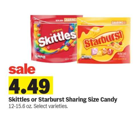 Skittles or Starburst Sharing Size Candy