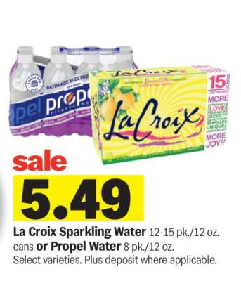 La Croix Sparkling Water or Propel Water