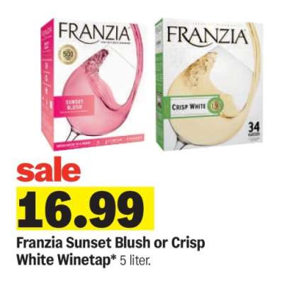 Franzia Sunset Blush or Crisp White Winetap