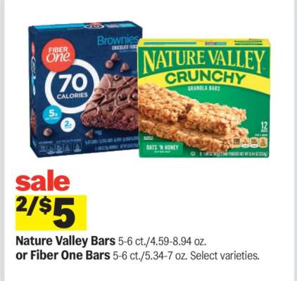 Nature Valley Bars or Fiber One Bars
