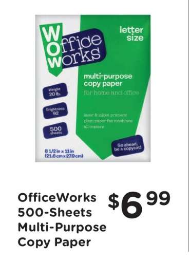 OfficeWorks 500-Sheets Multi-Purpose Copy Paper