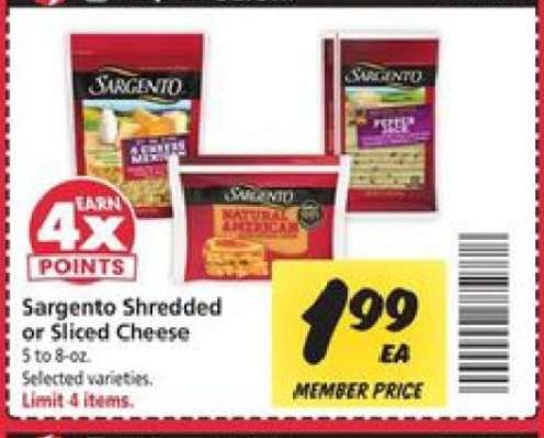Sargento Shredded or Sliced Cheese
