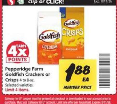 Pepperidge Farm Goldfish Crackers or Crisps