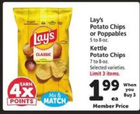 Lay's Potato Chips or Poppables