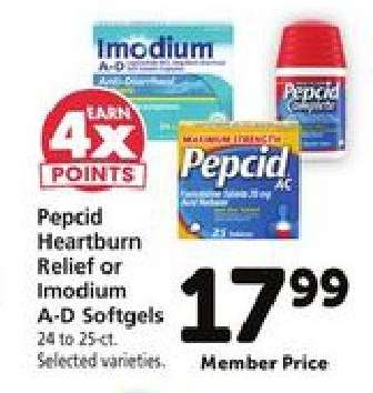 Pepcid Heartburn Relief or Imodium A-D Softgels