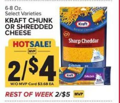 Kraft Chunk or Shredded Cheese