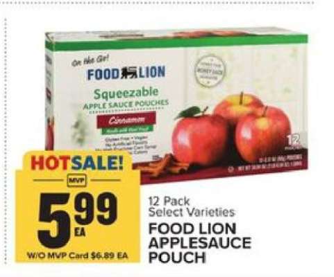FOOD LION APPLESAUCE POUCH