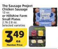 The Sausage Project Chicken Sausage or Hillshire Farm Small Plates