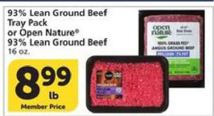 93% Lean Ground Beef Tray Pack or Open Nature® 93% Lean Ground Beef