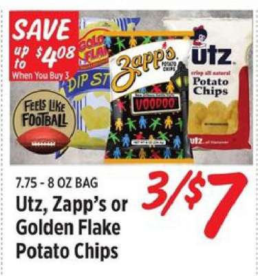 Utz, Zapp's or Golden Flake Potato Chips
