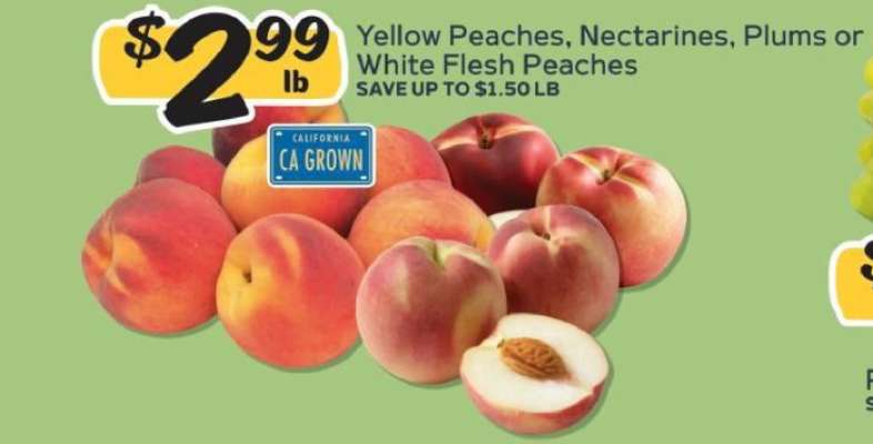 Yellow Peaches, Nectarines, Plums or White Flesh Peaches