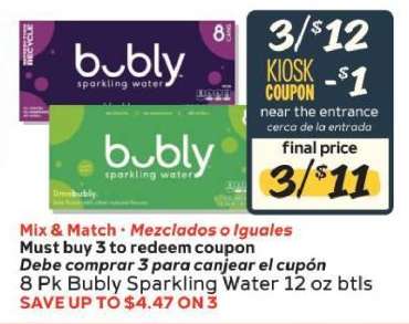 8 Pk Bubly Sparkling Water 12 oz btls
