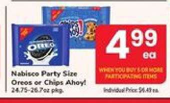 Nabisco Party Size Oreos or Chips Ahoy!