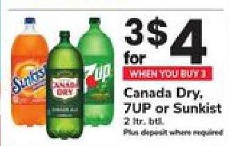 Canada Dry, 7UP or Sunkist