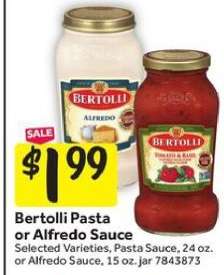 Bertolli Pasta or Alfredo Sauce