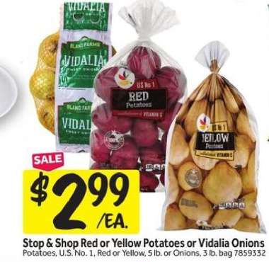 Stop & Shop Red or Yellow Potatoes or Vidalia Onions