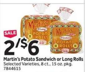 Martin's Potato Sandwich or Long Rolls