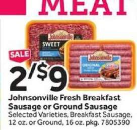 Johnsonville Fresh Breakfast Sausage or Ground Sausage