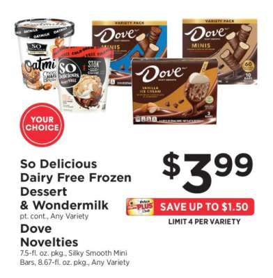 So Delicious Dairy Free Frozen Dessert & Wondermilk, Dove Novelties
