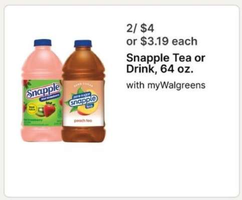 Snapple Tea or Drink, 64 oz.