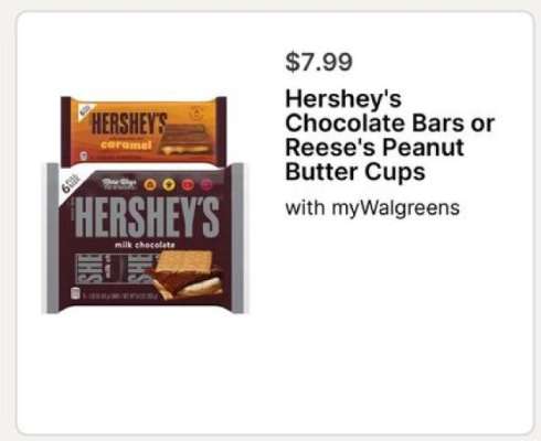 Hershey's Chocolate Bars or Reese's Peanut Butter Cups