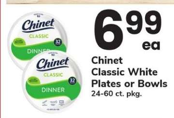 Chinet Classic White Plates or Bowls