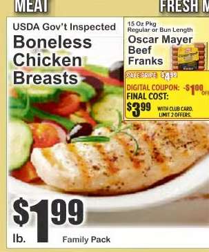USDA Gov't Inspected Boneless Chicken Breasts